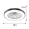 20 İnç Akıllı Uzaktan Kumanda Modern Gömme Montajlı Tavan Vantilatörü